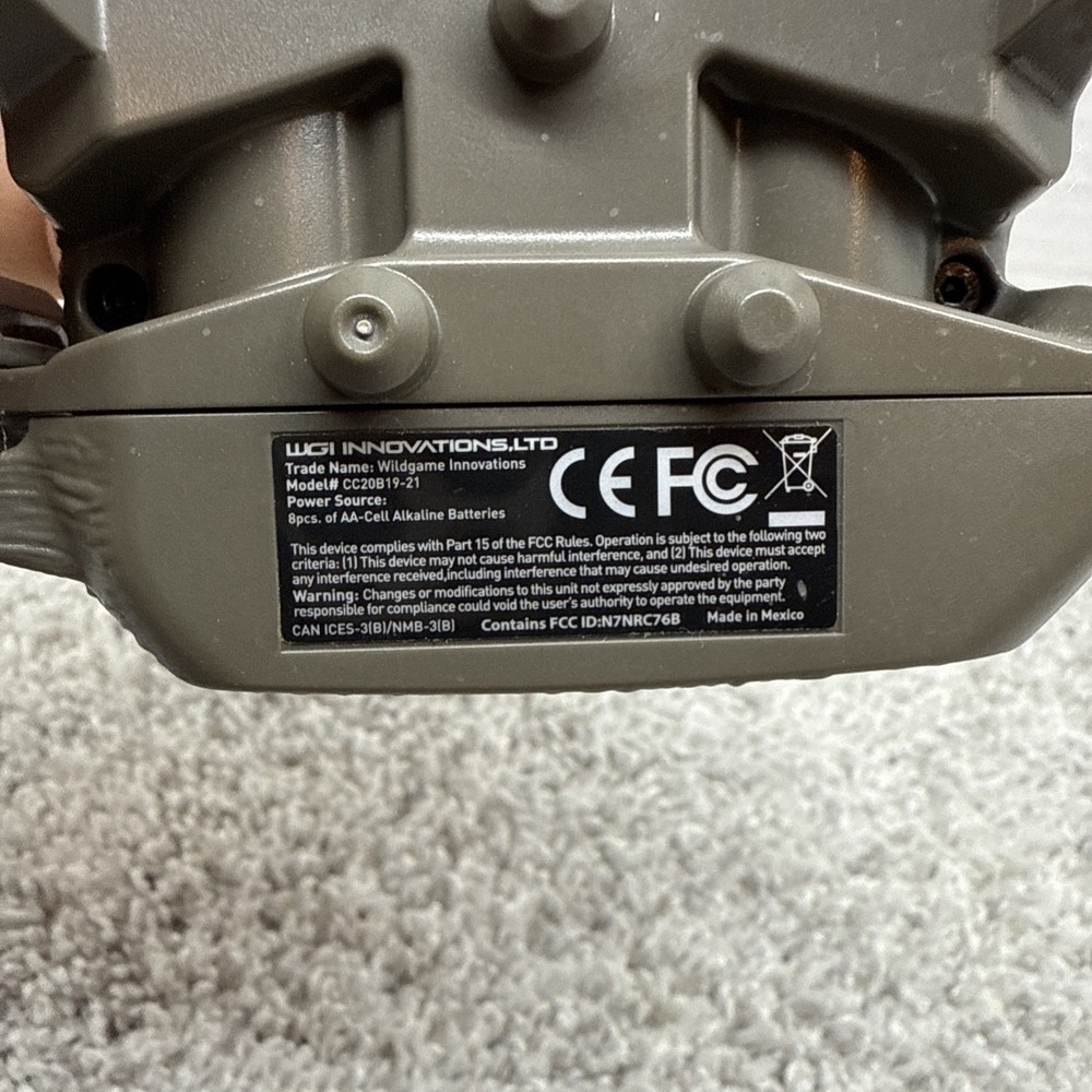 WILDGAME INNOVATIONS CELLULAR TRAIL CAMERA MODEL-CC20B19-21