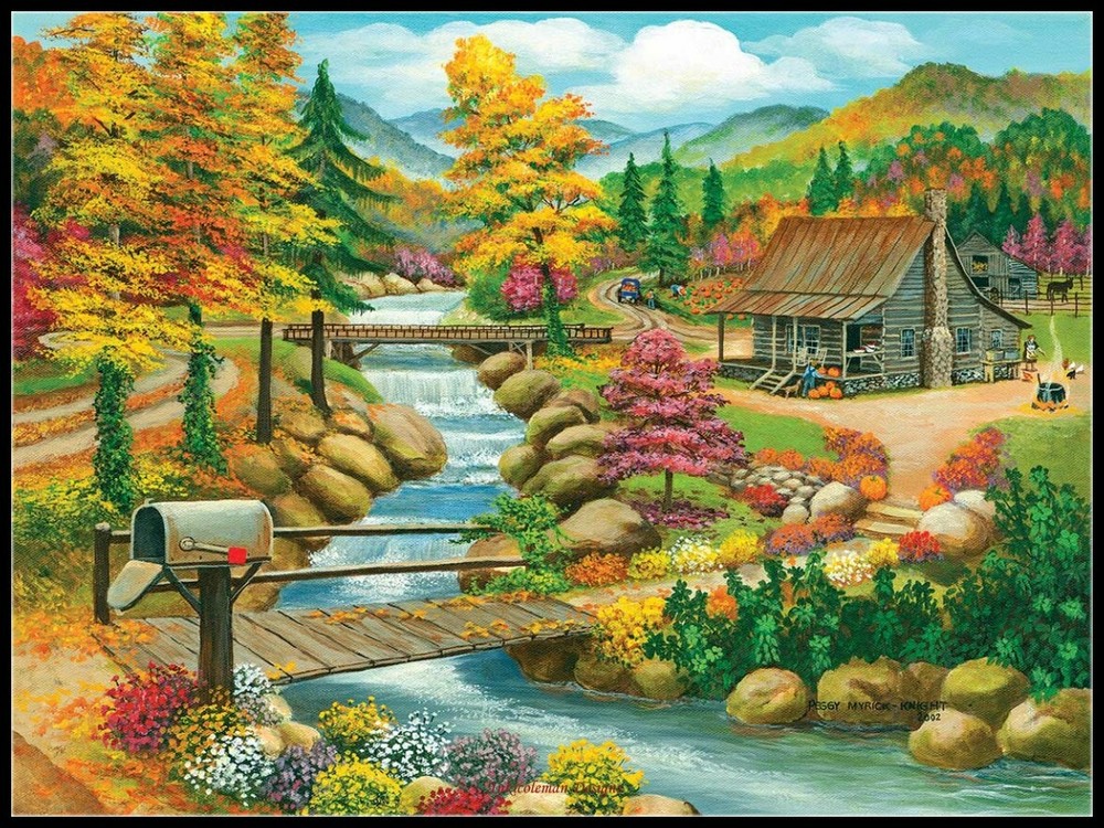 Fall Season-Cross Stitch Patterns*Needlecraft Embroidery Chart*DMC Color