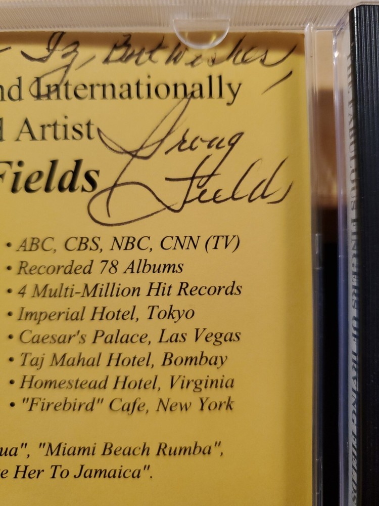 IRVING FIELDS EMPTY NO CD JEWEL CASE SIGNED AUTOGRAPH INSIDE PERSONALIZED