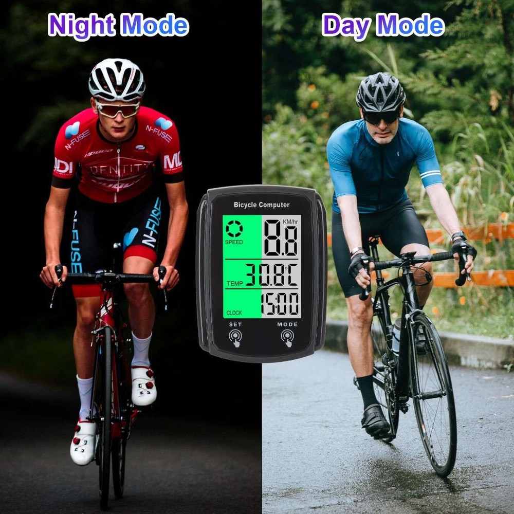LCD Digital Bicycle Computer Bike Backlight Speedometer Odometer Waterproof US