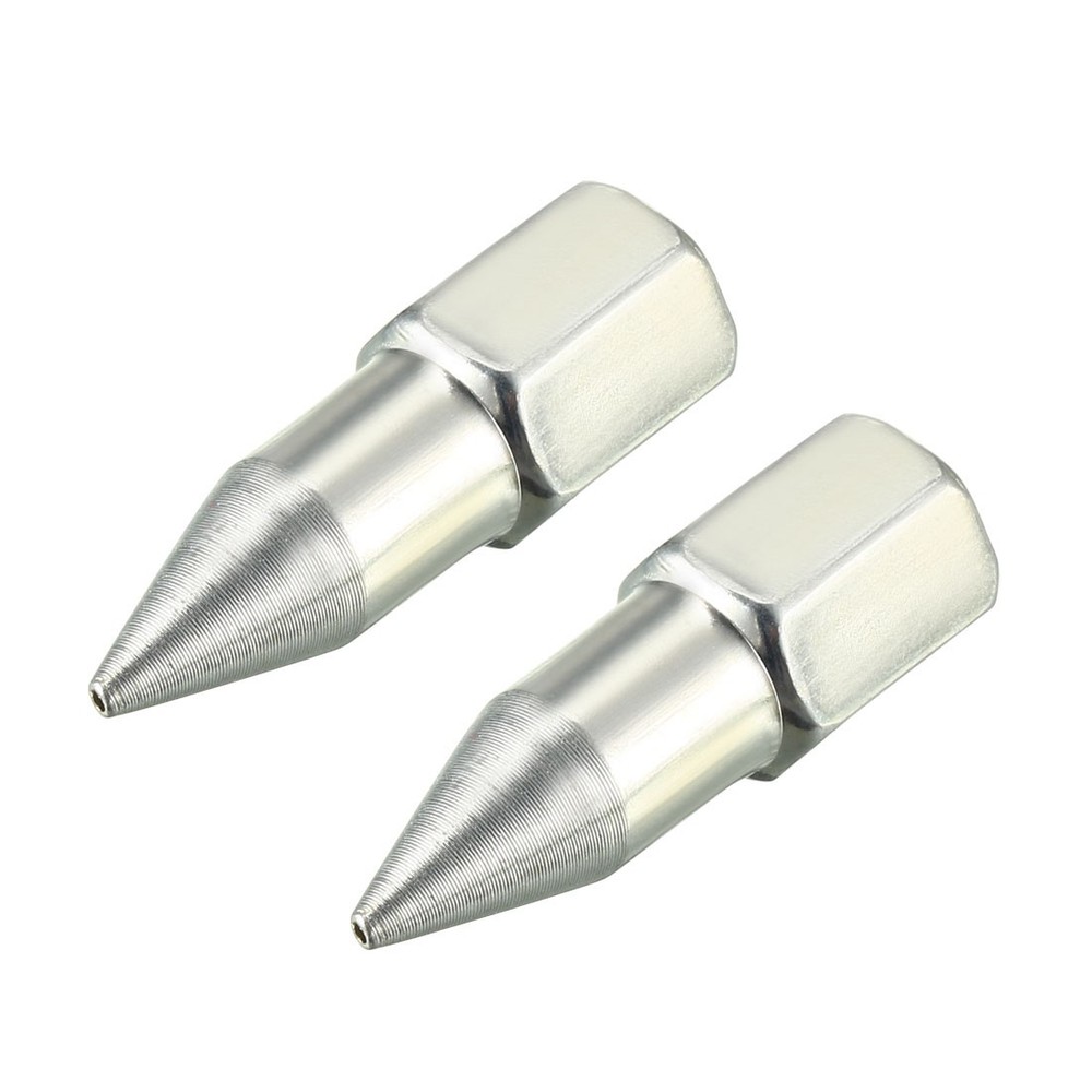 1/8" NPT Grease Fitting Standard Grease Sharp Type Nozzle Silver Tone, 2pcs