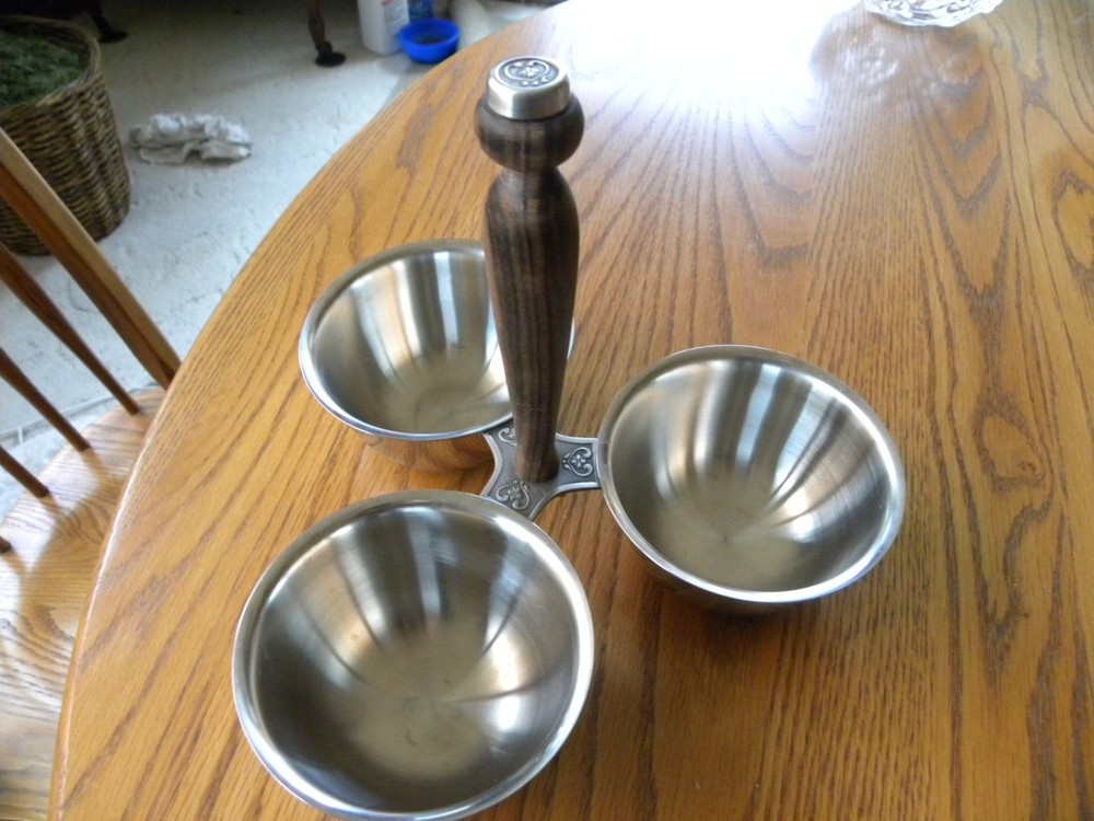 Stainless Steel 18-8 Triple Condiments Serving Piece - MINT