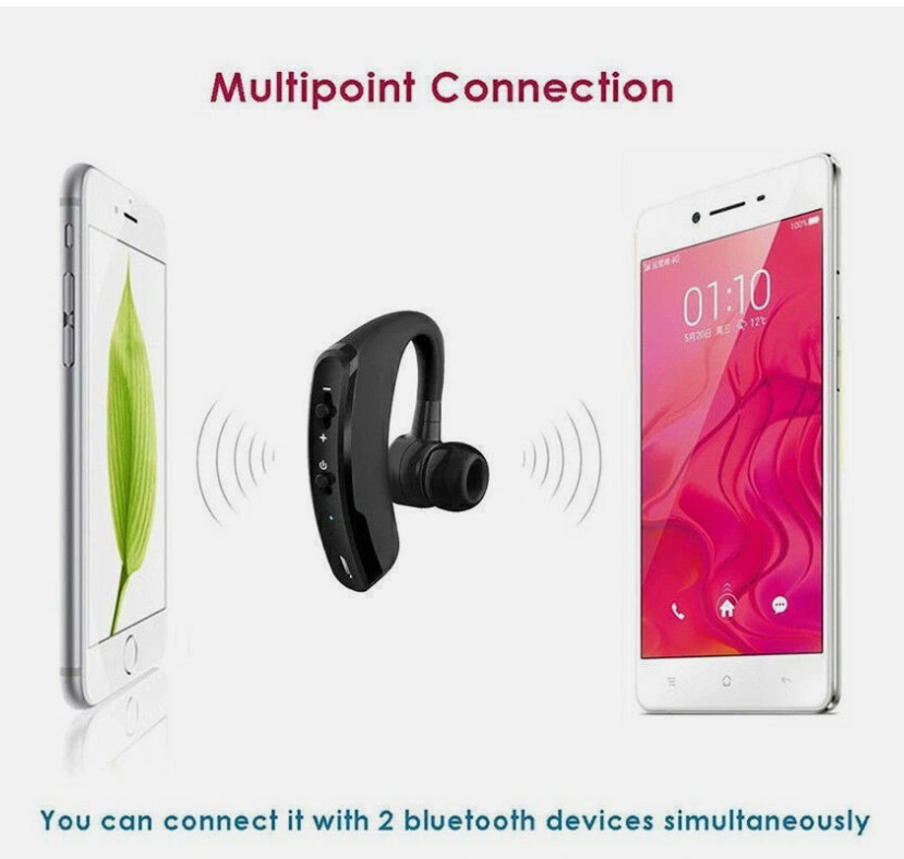 Wireless Handsfree Earphone EarHook Headset For iPhone Samsung Android Bluetooth