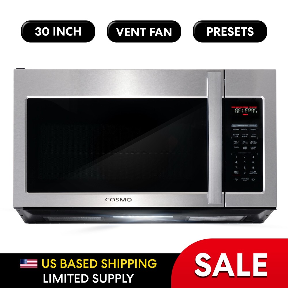 30 In. Over the Range Microwave Touch Presets, Sensor Cooking