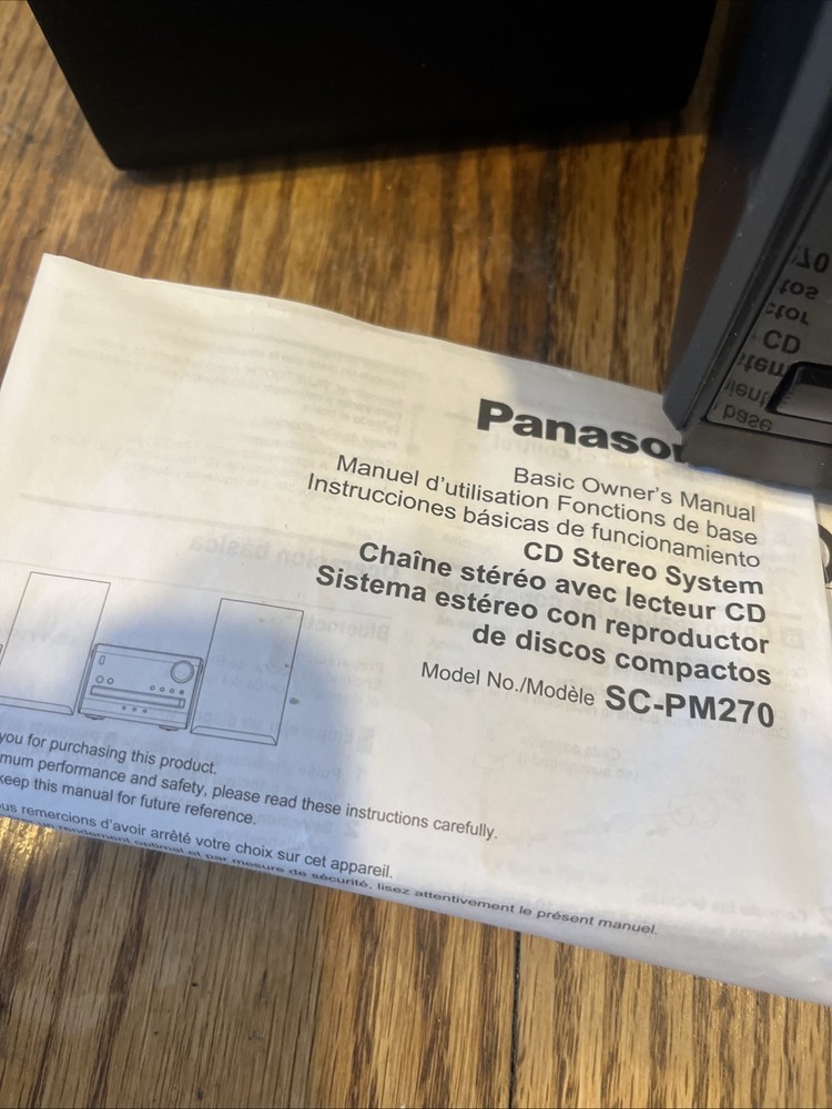 Panasonic Compact Stereo System w/ CD, Bluetooth & FM Radio (SC-PM270) Black-