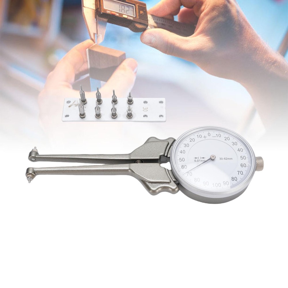 Internal Dial Caliper 30 62mm Replaceable Inside Gage Set With 8 Replacement