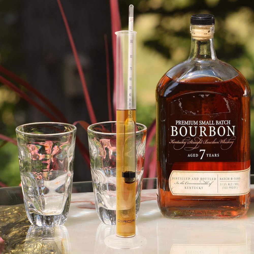 0-200 Proof & Tralle Alcohol Hydrometer with Glass Test Jar Kit, Accurate Tes...