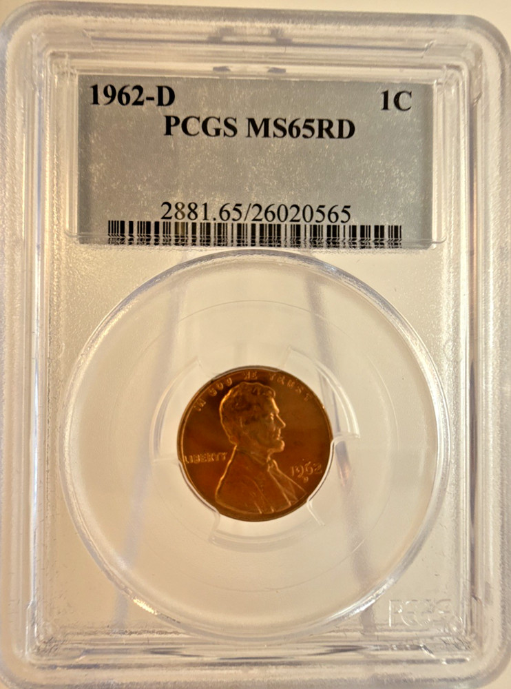 1962-D Lincoln Memorial Cent 1c PCGS MS65RD