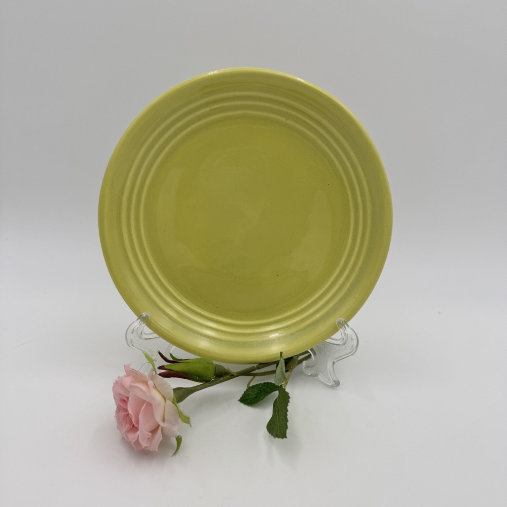 Vintage 2000 Bauer Pottery 6” Bread & Butter / Side Plate Chartreuse Yellow