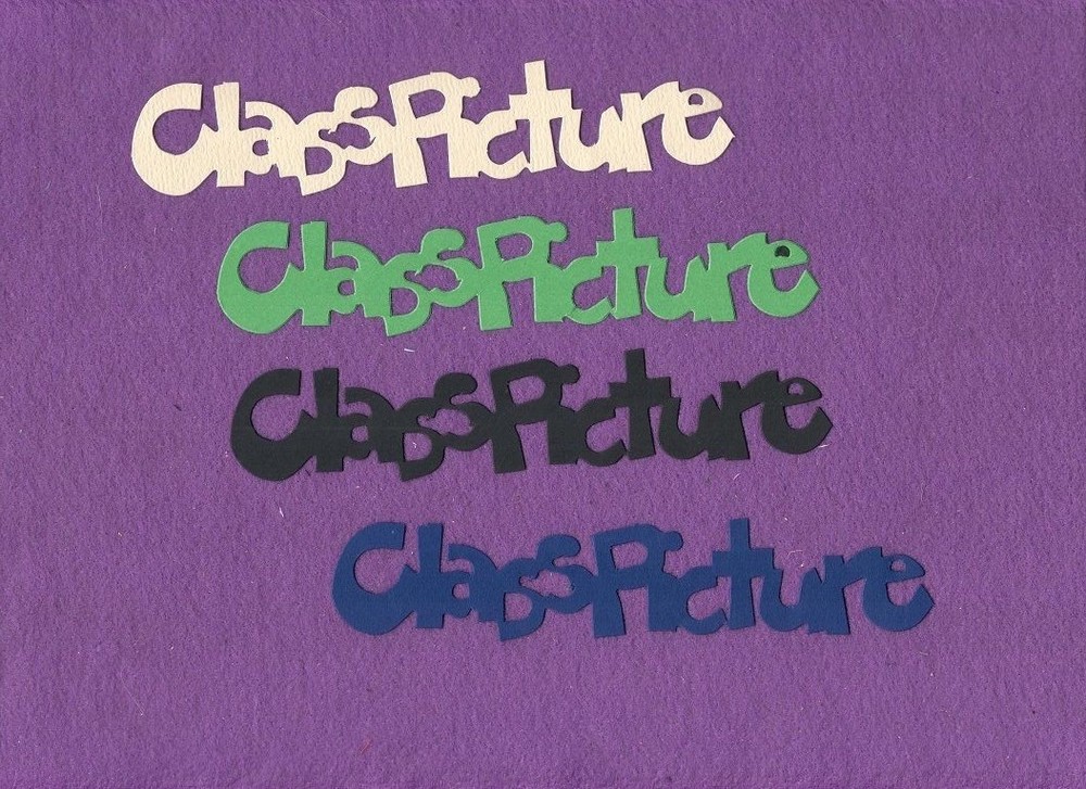CLASS PICTURE  word die cuts scrapbook cards
