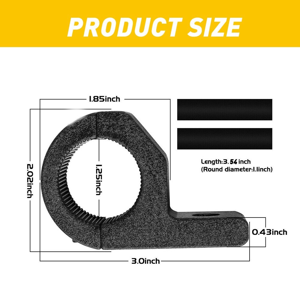 2pc Horizontal 0.75/1/1.25" ATV UTV Off-Road Light Bar Clamp Mount Bracket Kit E