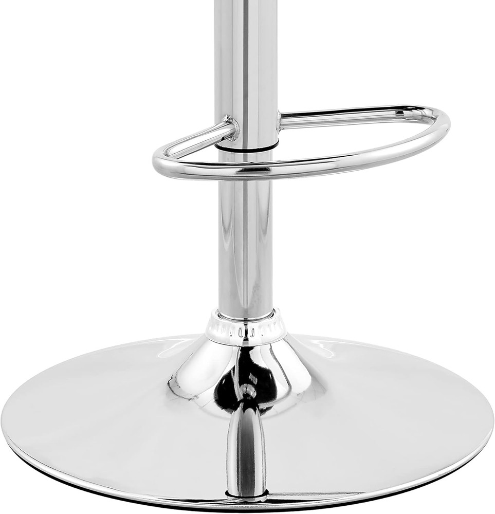 Modern Adjustable Gray Faux Leather Bar Stool with Walnut Wood Base