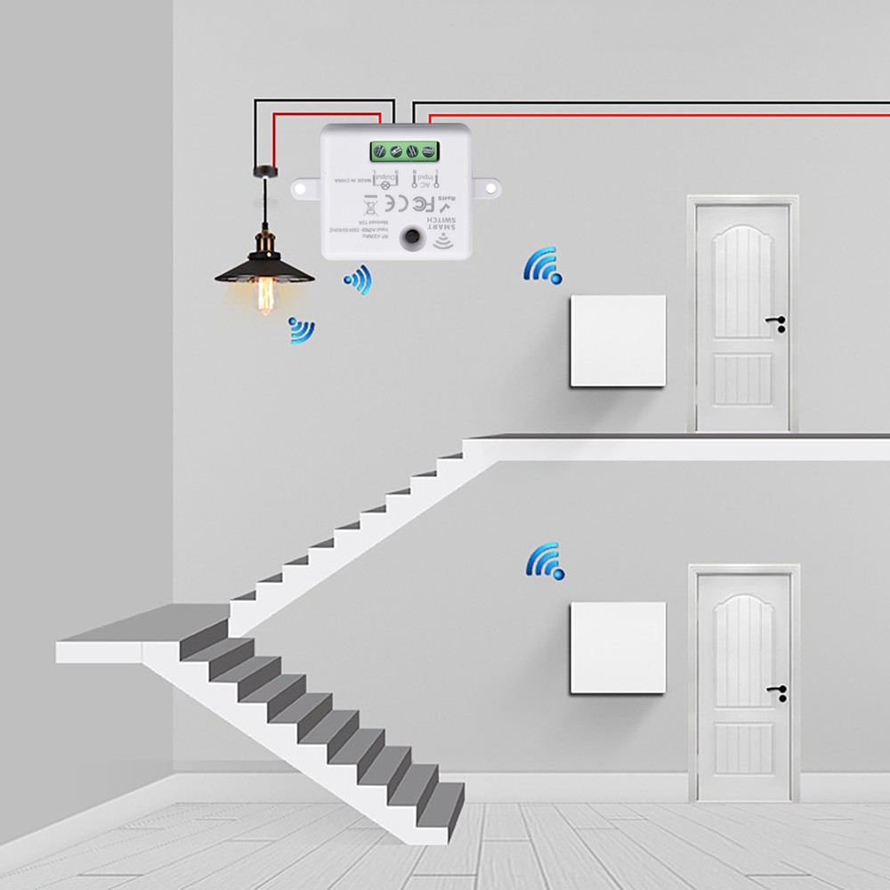 New 433MHz Wireless Remote Control Kinetic Self-powered Wall Light Switch
