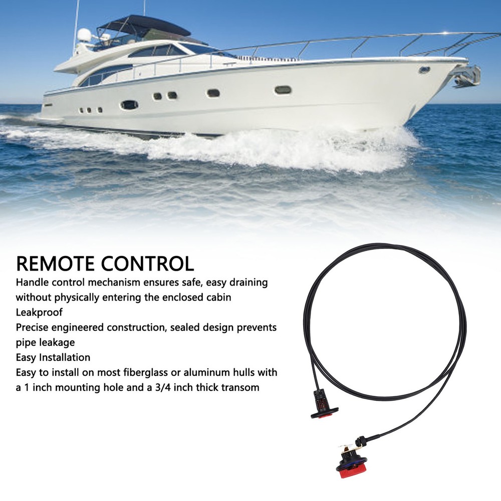 FLOW RITE REMOTE DRAIN PLUG & CONTROL VALVE 3M CONTROL CABLE FOR MARINE BOAT USA