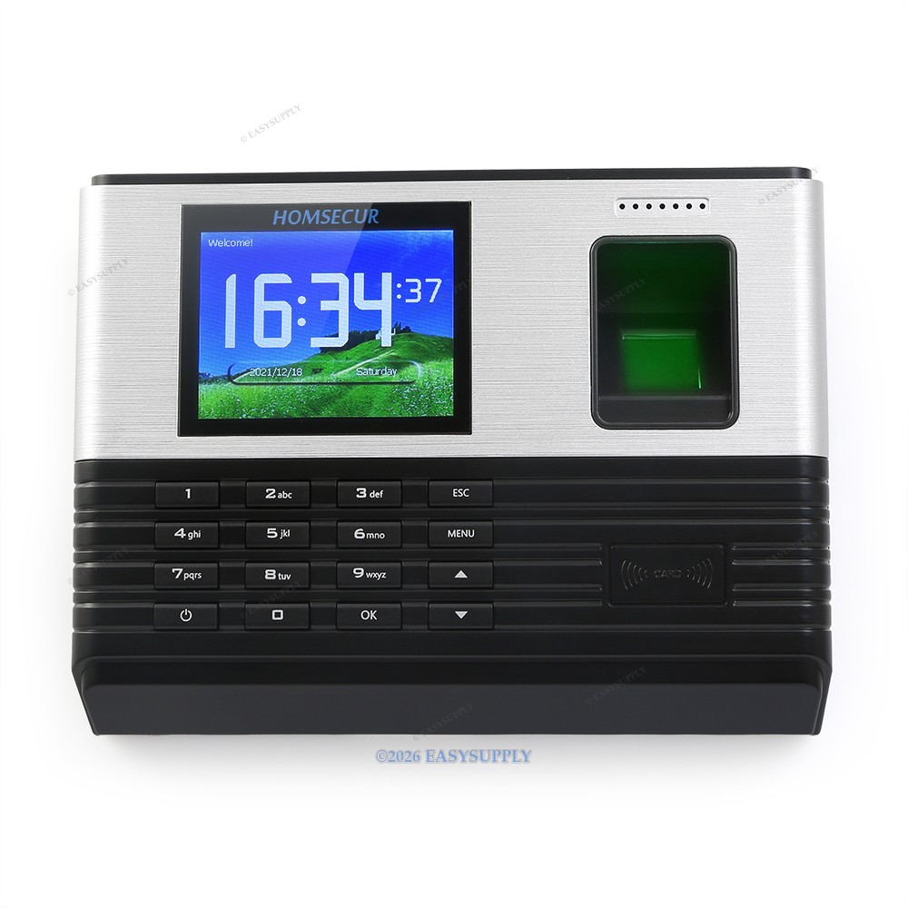 HOMSECUR Support Remote Access WiFi Time Clock & Access Control +50 RFID Cards