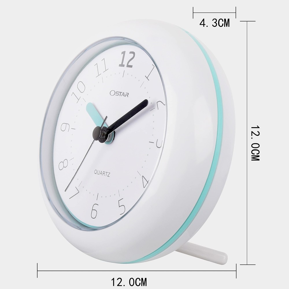 OSTAR Waterproof Bathroom Shower Clock, Analog Quartz Clock Hanging Stand Dua...