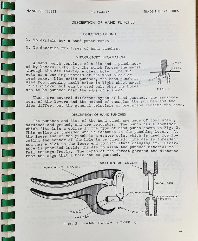 Sheet Metal Working Series Hand Processes Instruction Manual, 1946V