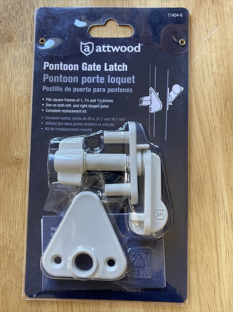 attwood 11404-6 Universal Pontoon Replacement Gate Latch, White