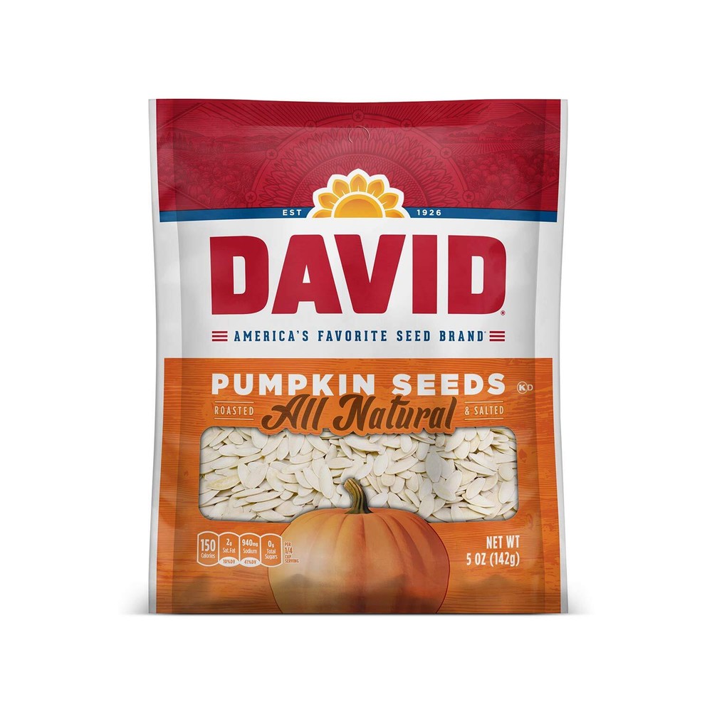 David Pumpkin Seeds, Roasted and Salted, 5oz, 12ct