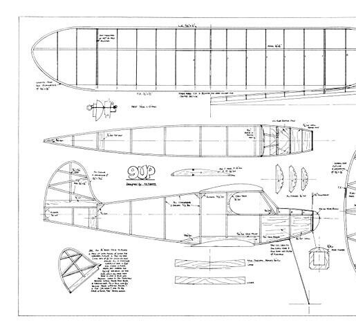 9 up Biplane Rubber Power 28" Model Airplane Printed Plans & Templates