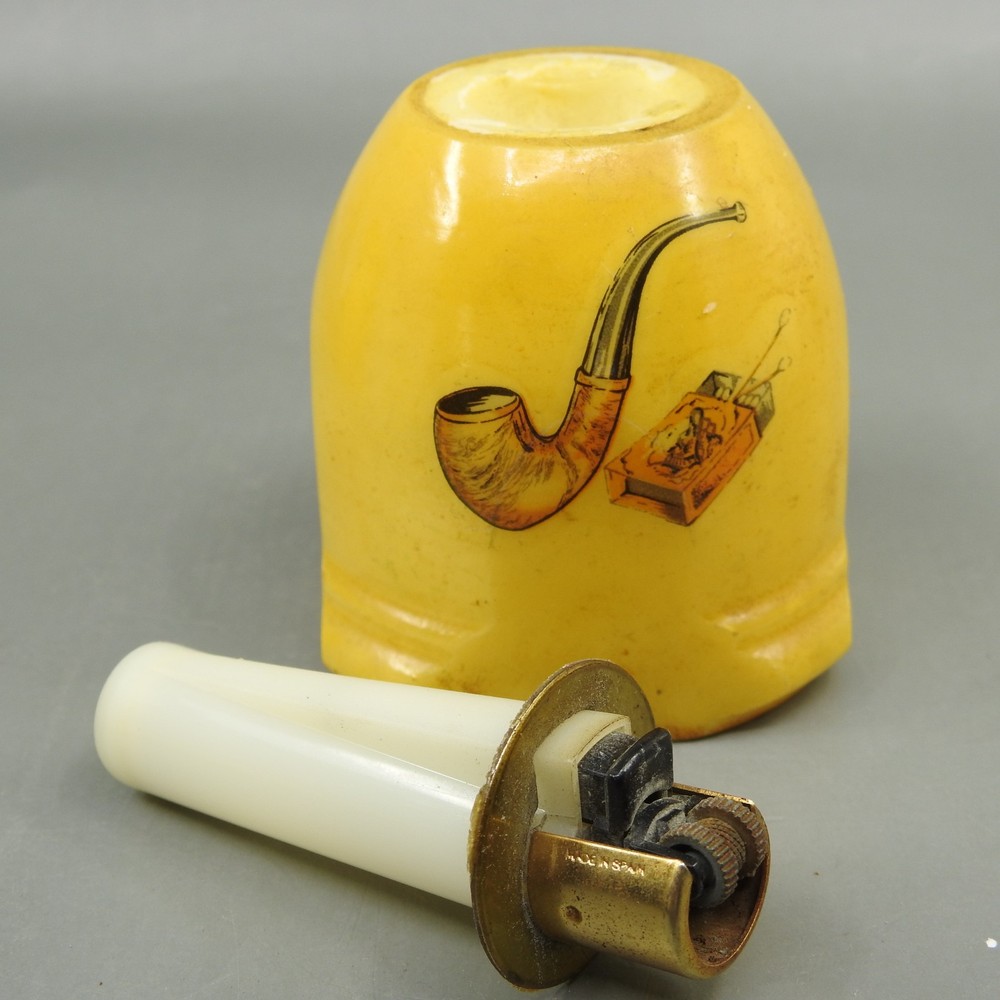 Alabaster Smoking Set Alabastros Herna Spain Table Lighter Ashtray Container
