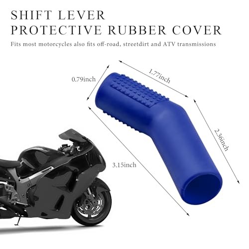 2PCS Motorcycle Rubber Gear Shift Lever Shoe Protector, Universal Anti Blue