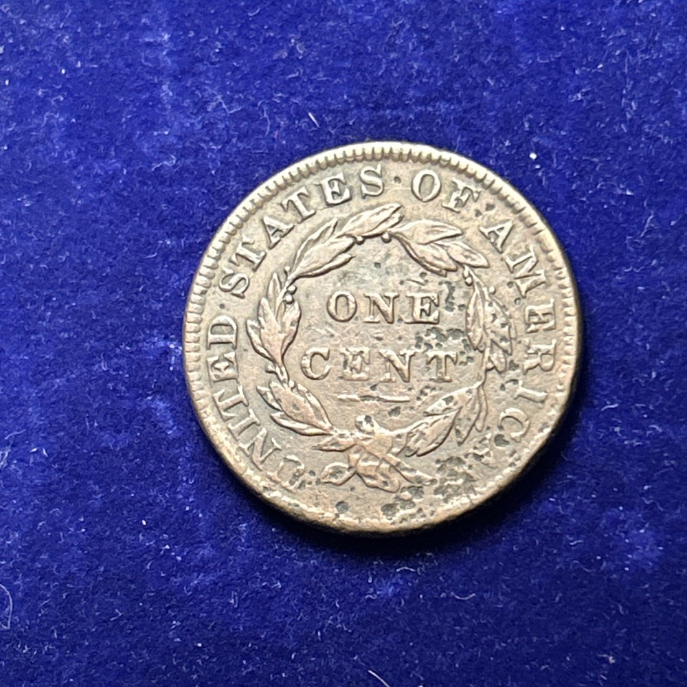 1834 Coronet Head Large Cent- Small 8- Fine Semi Key Date QA2048