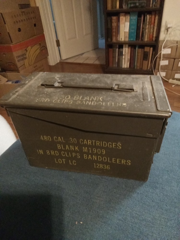Ammo Box, Cal .30 Green, Empty Very Clean  No Rust Stencil Good Shape