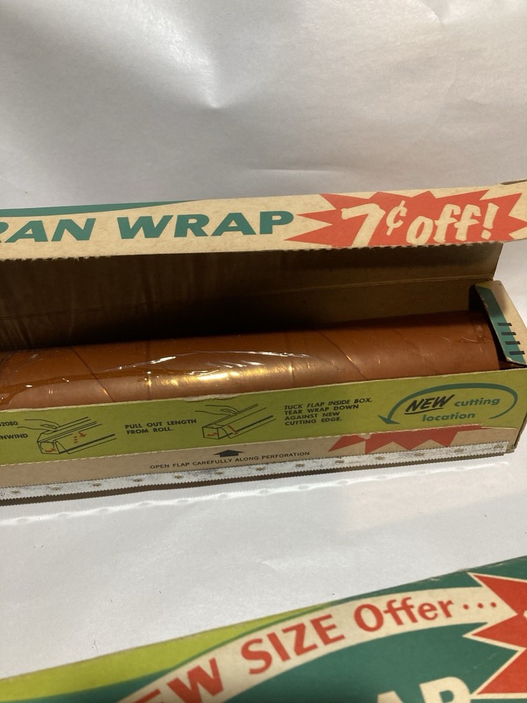 2 Vintage Saran Wrap Rolls "7 Cents Off"