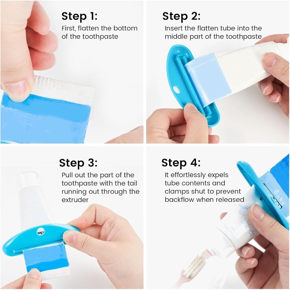 Hanging Toothpaste Tube Squeezer Roller Dispenser Clip Holder 4 Pack