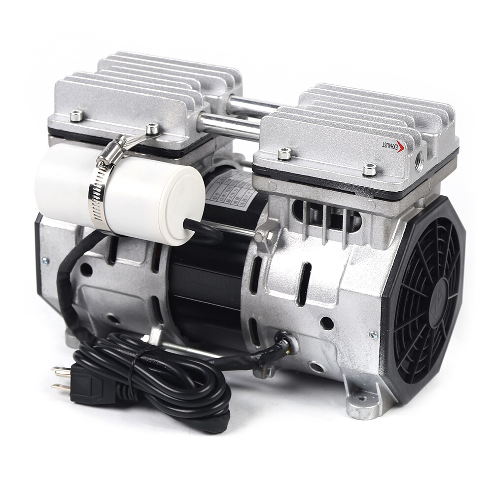370W 8 Bar High Pressure Oilless Piston Compressor Pump Double Cylinder