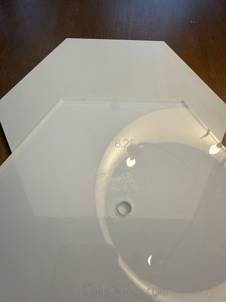 Assorted CakeSafe Acrylics Rounds, Hexagon + Acrylic Bench Scraper