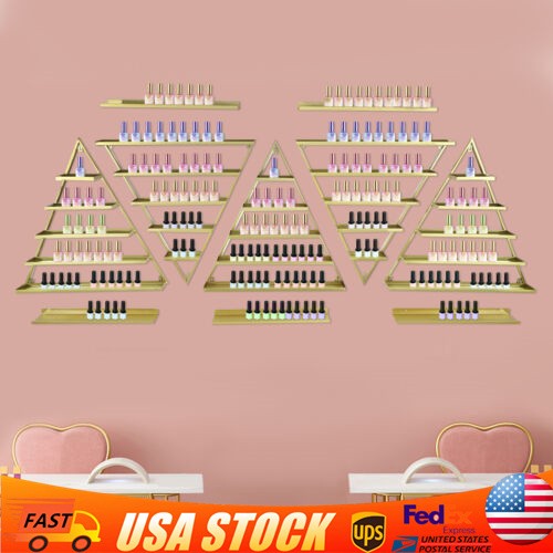10X Triangular Nail Polish Racks 5 Tiers Wall-mounted Cosmetics Display Racks