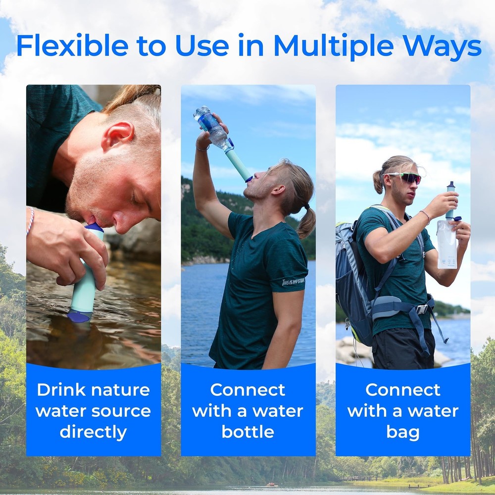 Waterdrop Gravity Water Filter Straw, Camping Water Filtration System, Water ...
