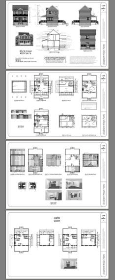 20x16 Tiny House -- 584 sq ft -- PDF Floor Plan -- Model 16