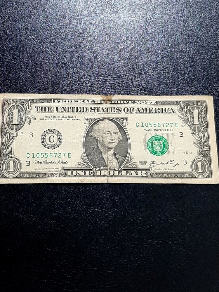 2006 $1 SHIFT ERROR-BILl SERIAL NUMBER & GREEN SEAL SHIFT FAR DOWN ERROR