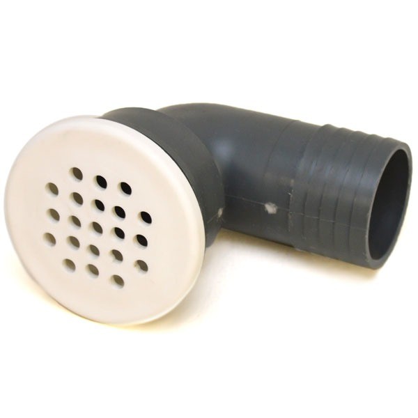 Robalo Boat Drain | Floor Strainer 90 Degree 2 Inch Plastic