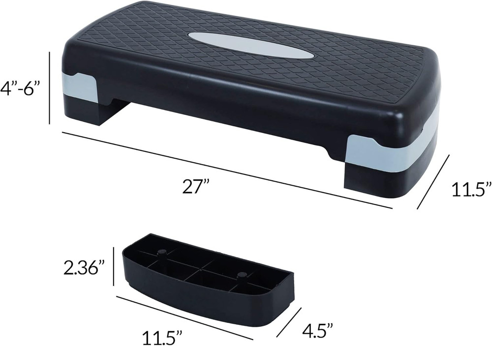 Adjustable Workout Aerobic Stepper Step Platform Trainer, 27-Inch, Multiple Colo
