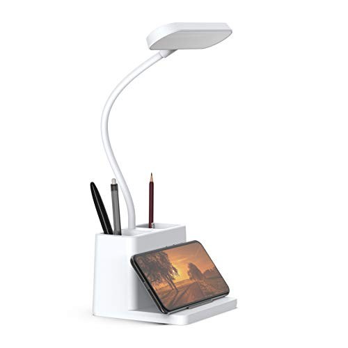 Rechargeable Small Desk Lamp for Home Office Bedroom, Study Table Light White
