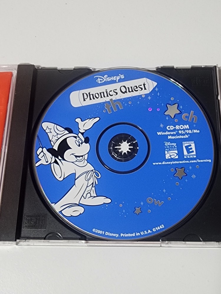 Disney Scholastic Phonics Quest Age 5-8 Windows Mac Interactive Learning CD