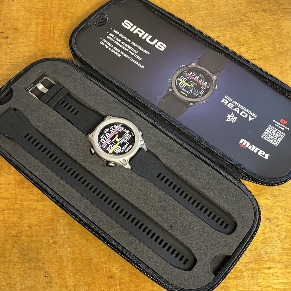 Mares SIRIUS Wrist Watch Dive Computer Silver - Color Screen Rechargeable Scuba
