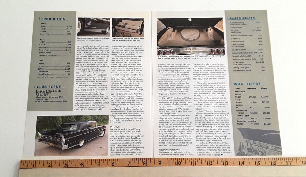 1958 - 1959 - 1960 LINCOLN ORIGINAL 2009 ARTICLE