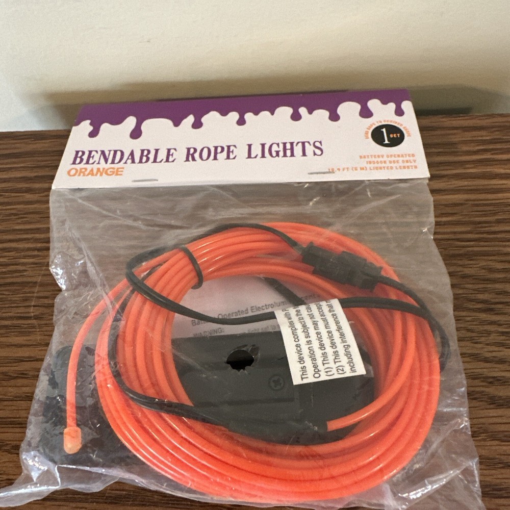 Orange Bendable Rope Lights 16 Ft Halloween