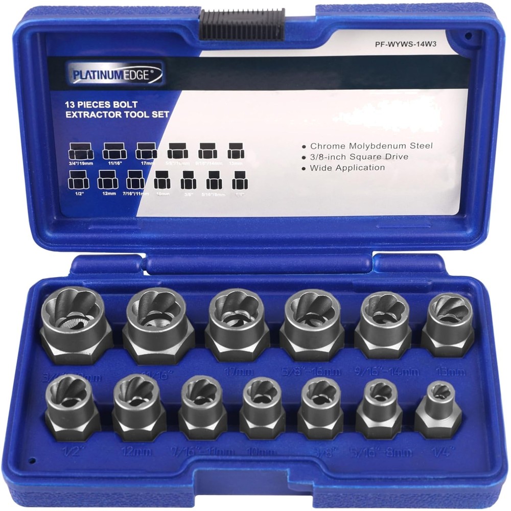 Comprehensive 13-Piece Impact Extractor Set with Heavy-Duty Storage Case