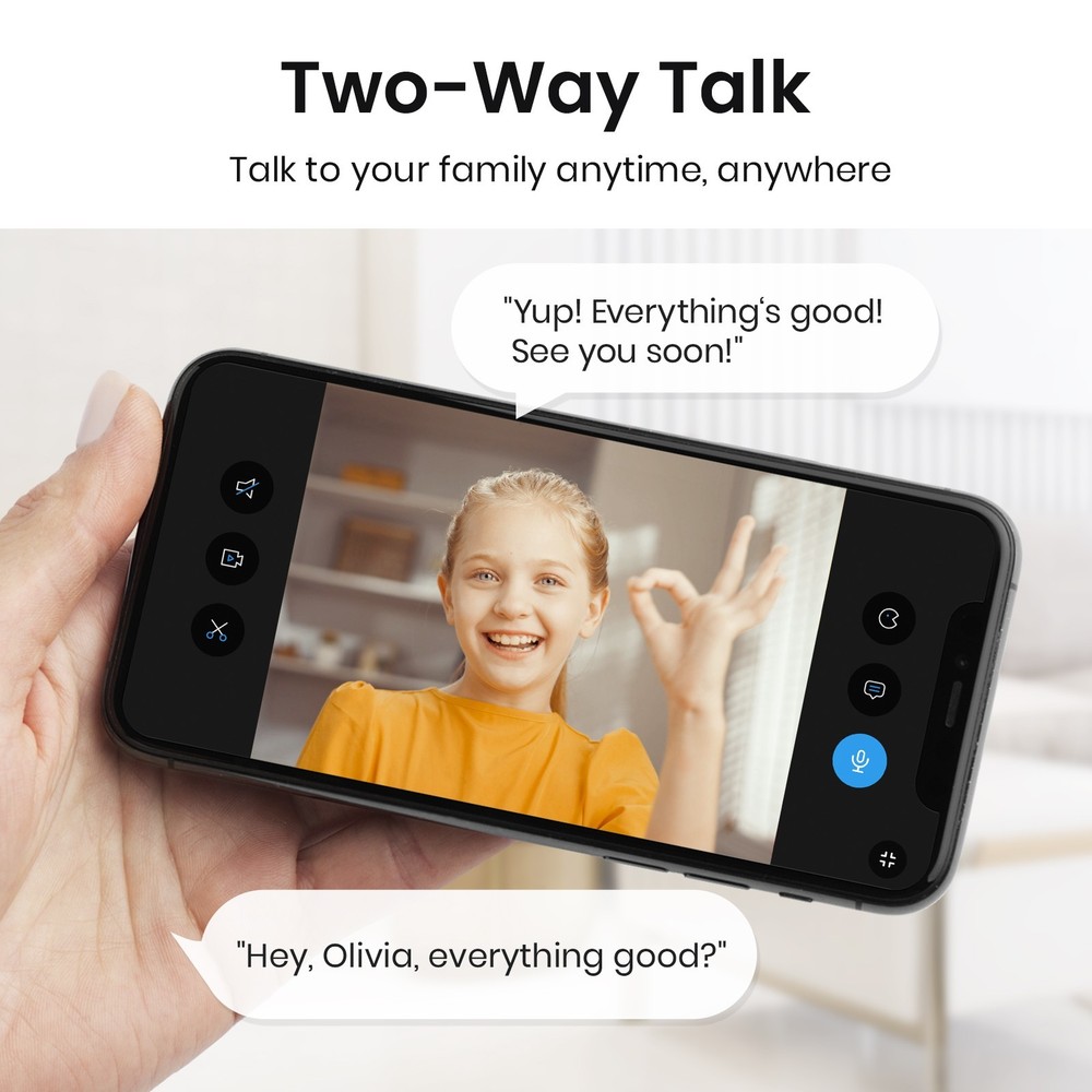 Aosu 2K Security Camera Indoor Smart Motion Tracking,works with Alexa 2 Pack