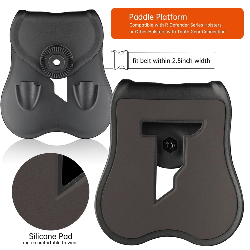 Mega-Fit Paddle Holster: Full-Size/Compact Pistols, Trigger Guard Lock, Left Han