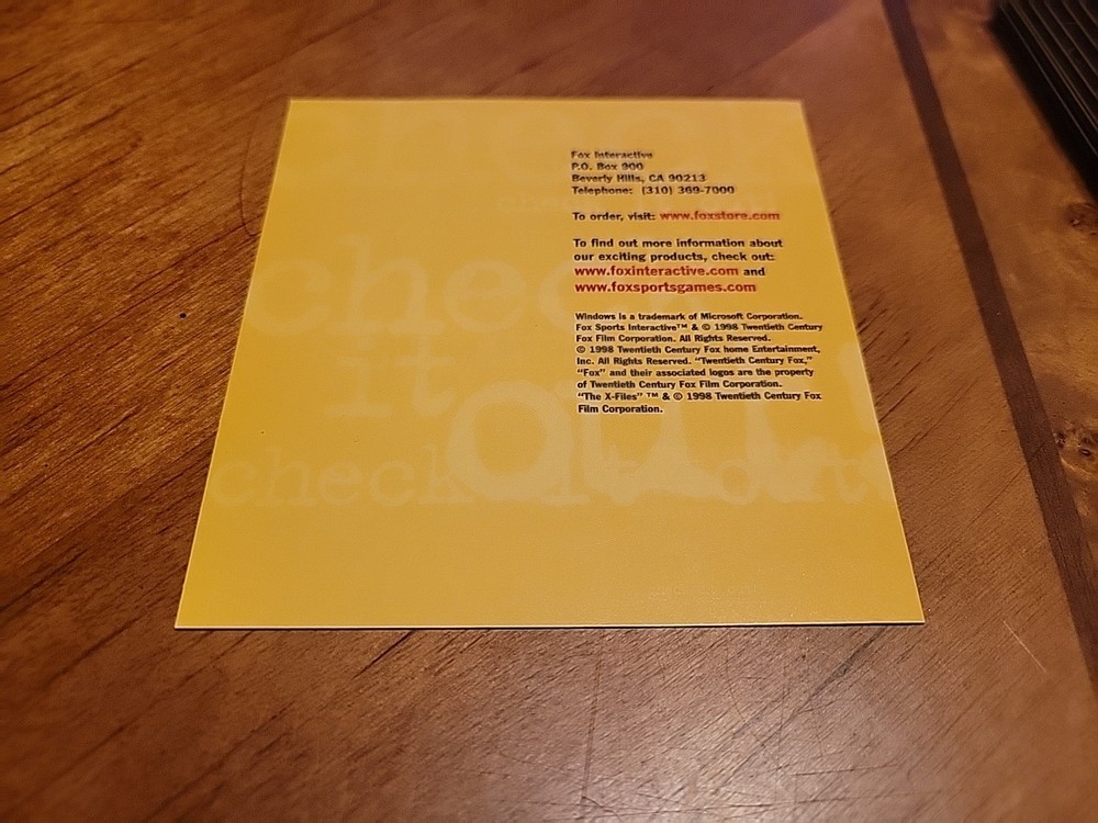 The X-Files PC CD Rom Adventure Game Fox Interactive Gaming Insert Rare