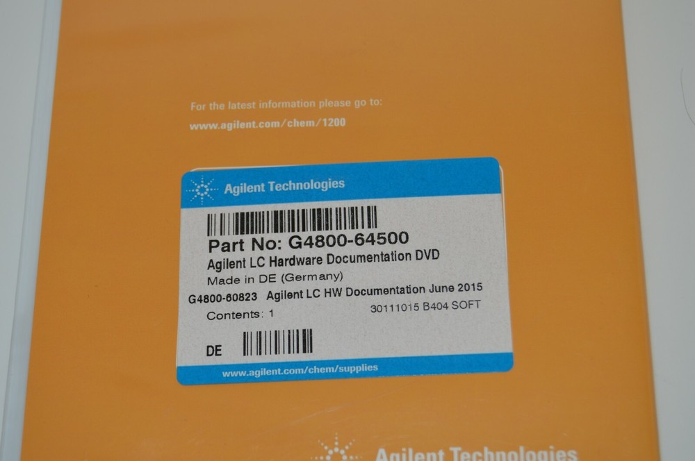 Agilent 1200 Infinity Series LC hardware DVD USER Documentation G4800-64500 CD