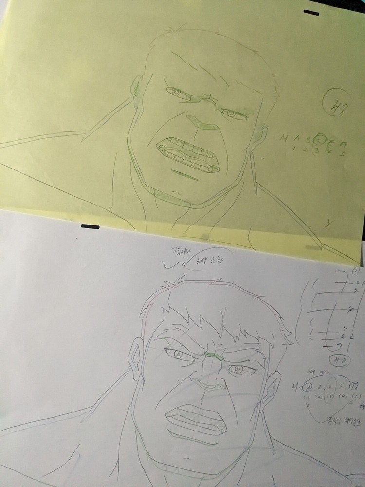 THE HULK animation cel Production art MARVEL Comics AVENGERS ASSEMBLE AA7
