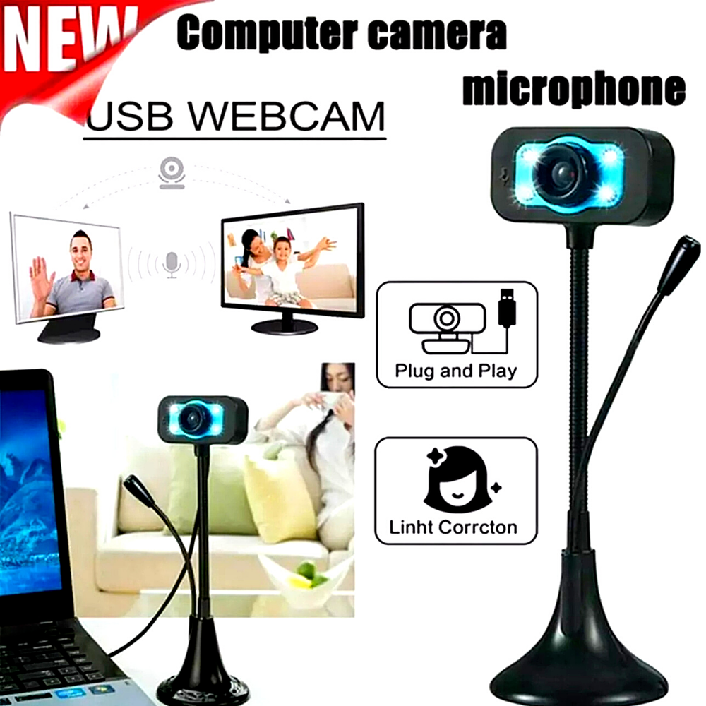 Camara Web Para PC Laptop Computadora Full HD USB Con Microfono Streaming Webcam